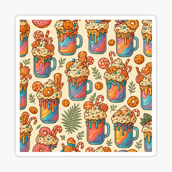 Item preview, Crazy Milkshake Pattern – Colorful Candy Dessert Design with Cookies & Sweets designed and sold by Tree-Sale.