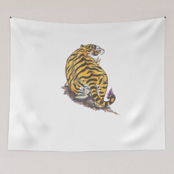 Item preview, Sacred Glancing Tiger – Hand-Drawn Thai Protection Art (Not AI) designed and sold by JoynestStudioCo.