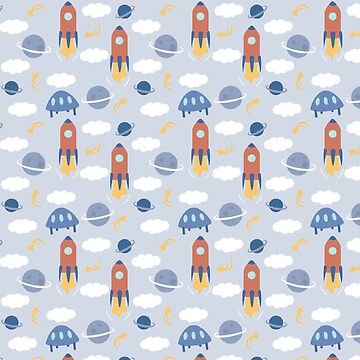 Artwork thumbnail, young boy rocket pattern by NE-GRAPHICS