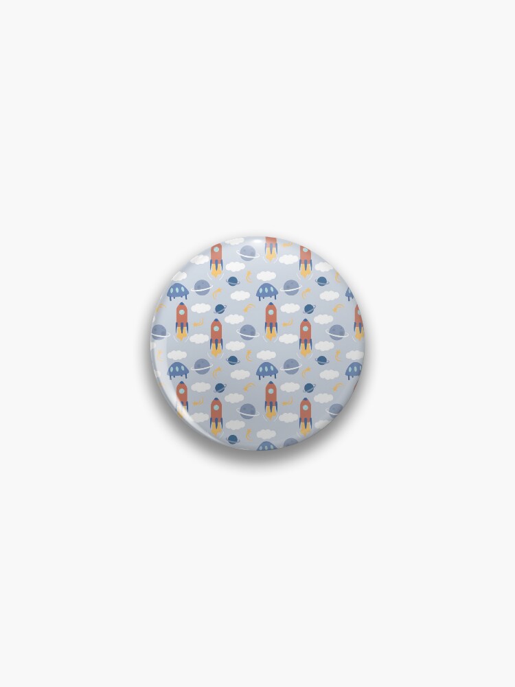 Thumbnail 1 of 3, Pin, young boy rocket pattern designed and sold by LAVISH-GRAPHICS.