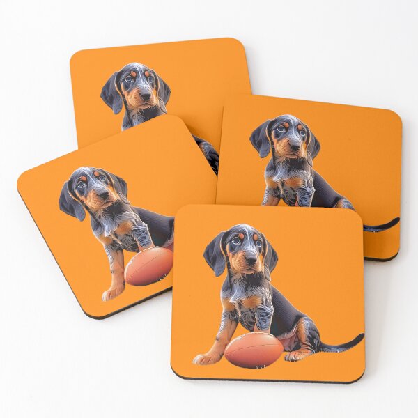 Item preview, Bluetick Puppy with Football designed and sold by Pickle Wicked Designs.