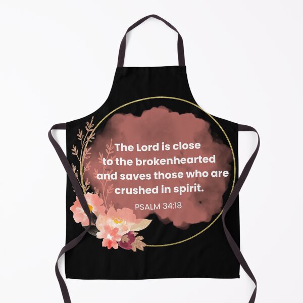 Item preview, Copy of Bible verse Psalm 34:18 pink floral (white text) designed and sold by ClickATee Store .