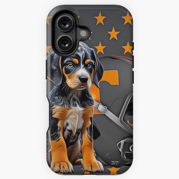 Vista previa del artículo con la obra «Tennessee Bluetick - Estrellas naranjas», diseñado y vendido por PickleWicked.