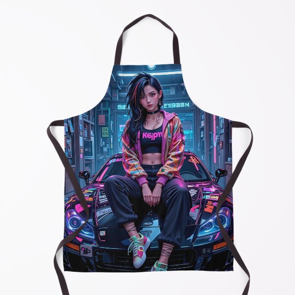 Item preview, Cyberpunk Street Queen Sitting on Neon Car designed and sold by BorgSpareParts.
