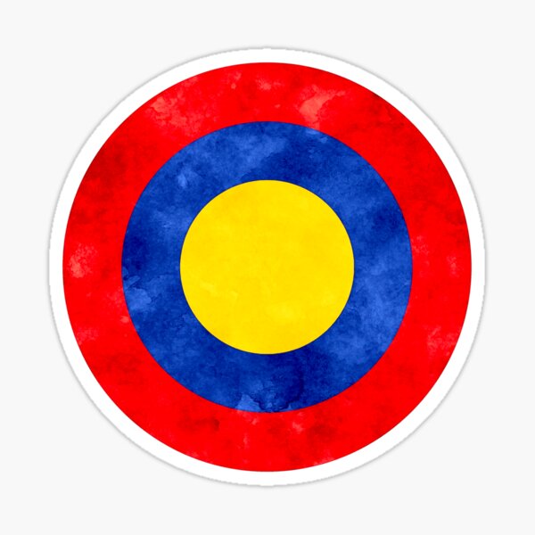 Item preview, Red, Blue and Yellow Watercolor Bullseye designed and sold by AmbientArtCo.