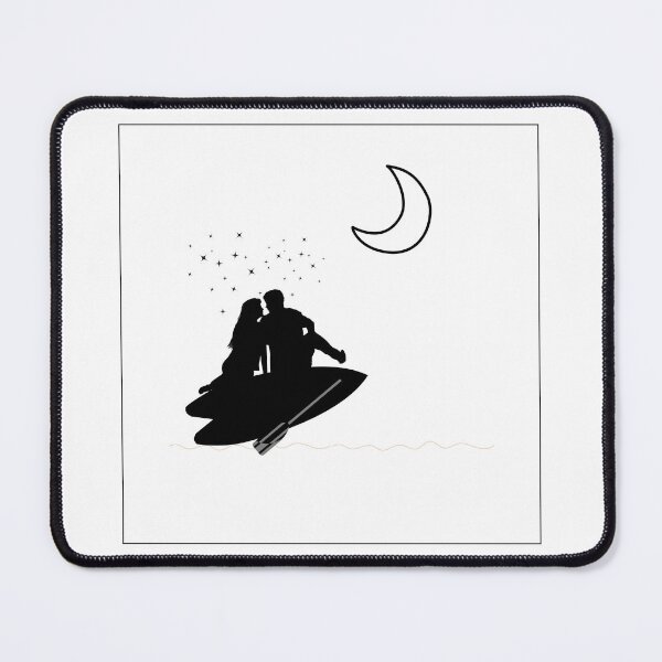 Item preview, Romantic Couple on Paddleboard Under the Stars – Minimalist Line Art designed and sold by bobparduephoto.