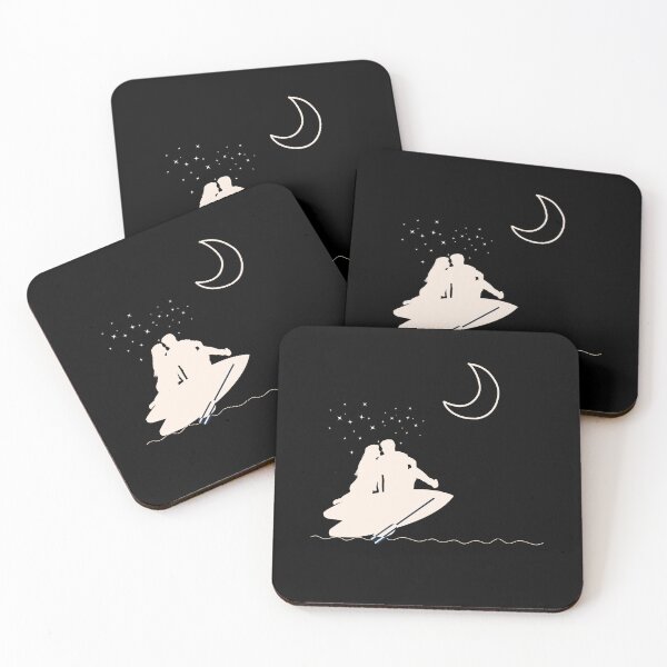 Item preview, Romantic Couple on Paddleboard Under the Stars – Minimalist Line Art designed and sold by bobparduephoto.