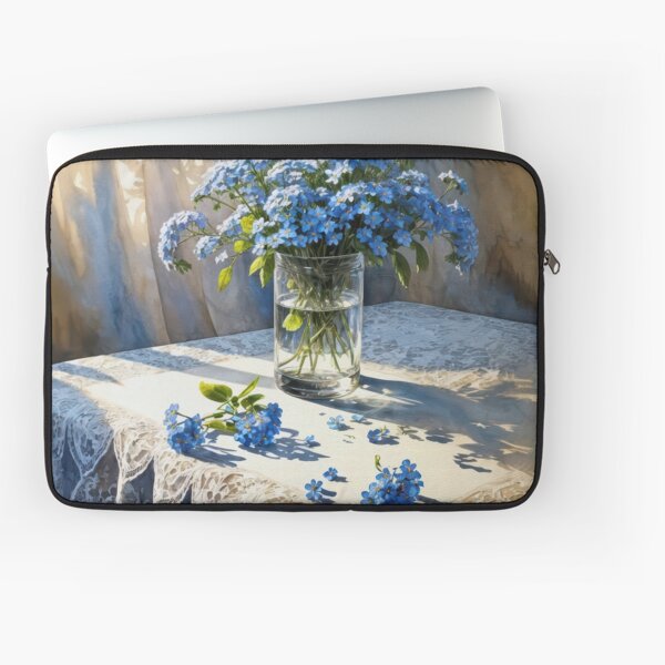 Item preview, Blue Forget-Me-Not Flower Bouquet On Lace Tablecloth designed and sold by Maria Dryfhout.