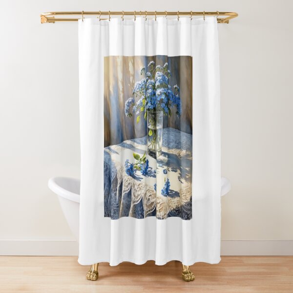 Item preview, Blue Forget-Me-Not Flower Bouquet On Lace Tablecloth designed and sold by Maria Dryfhout.