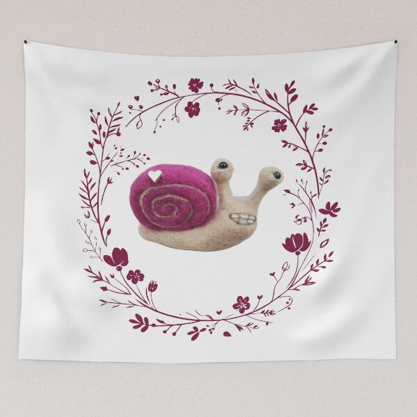 Item preview, Felted smiley snail floral frame designed and sold by RockingFelter.