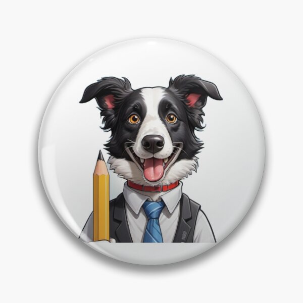 Item preview, Funny Border Collie Portrait – Comic Teacher Gift – Goofy Dog & Cat Owner Gifts – Humor Pet Lover Design designed and sold by KoraTalks.