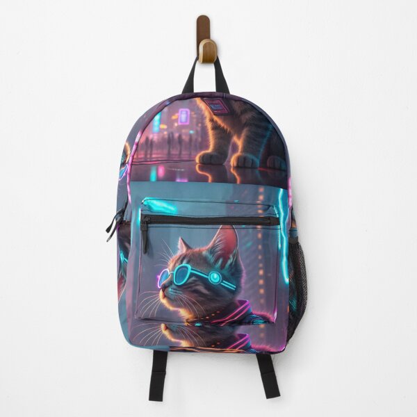 Item preview, Cyberpunk Kitten | Futuristic Neon Cat with Sunglasses & Street Style designed and sold by ArtiQreate.