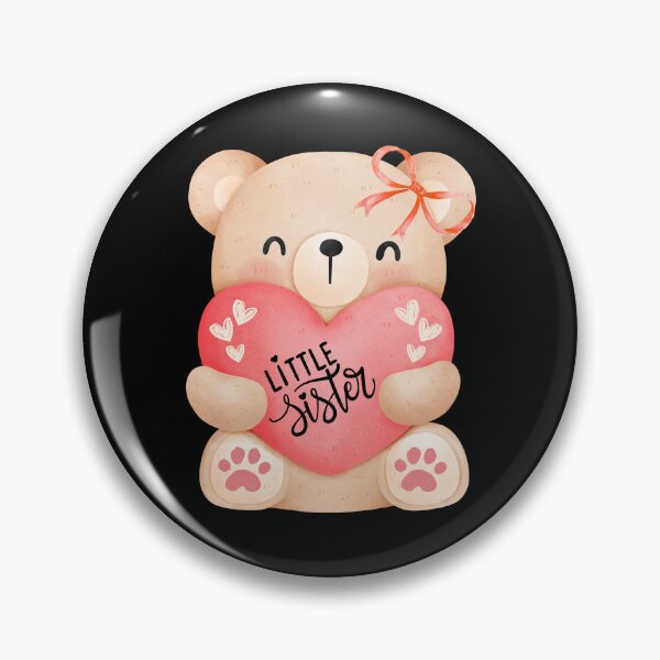Item preview, Little sister love teddy bear with heart  designed and sold by ClickATee Store .