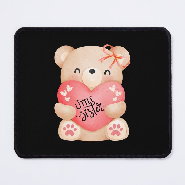 Item preview, Little sister love teddy bear with heart designed and sold by ClickATee Store .