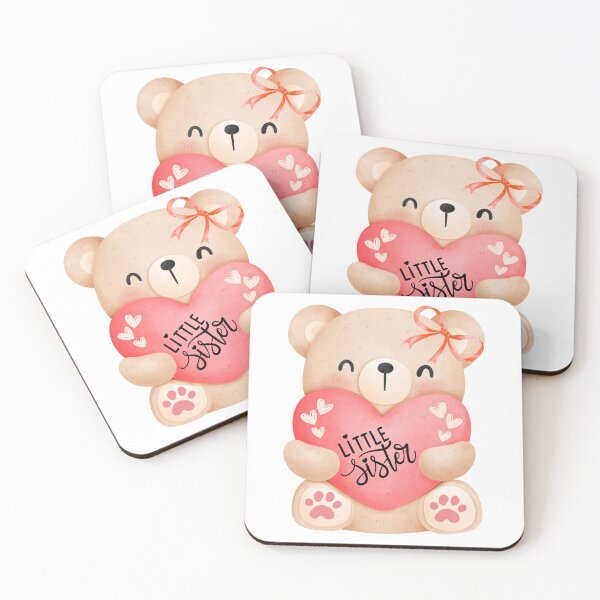 Item preview, Little sister love teddy bear with heart  designed and sold by ClickATee Store .