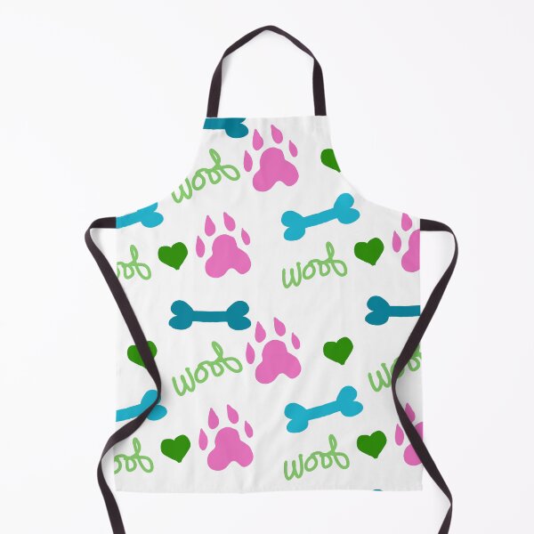 Item preview, Dog Paw Bone Woof Pattern PInk Blue Green designed and sold by ValeriesGallery.