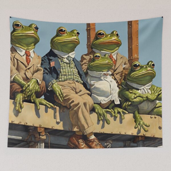 Item preview, Frogs Atop Skyscraper | Version 6 designed and sold by NickWhittleArt.