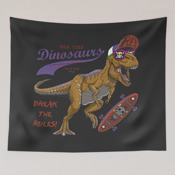 Item preview, varsity comics style skater t rex dino - break the rules designed and sold by hayrpictures.