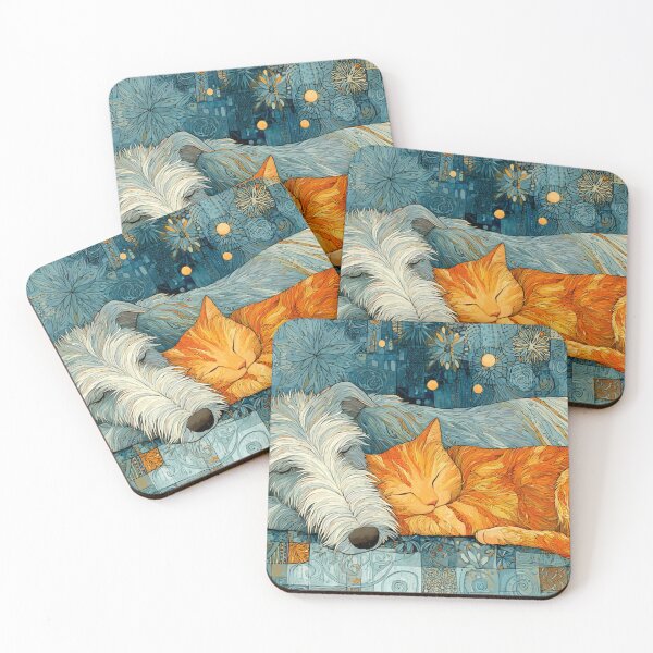 Item preview, Romance under the moon - Scottish deerhound and cat designed and sold by aghnadarragh.