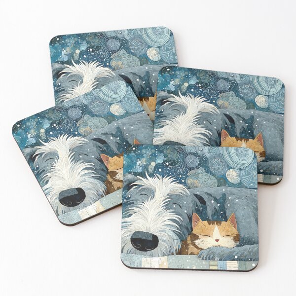 Item preview, Romance under the moon - Scottish deerhound and cat designed and sold by aghnadarragh.