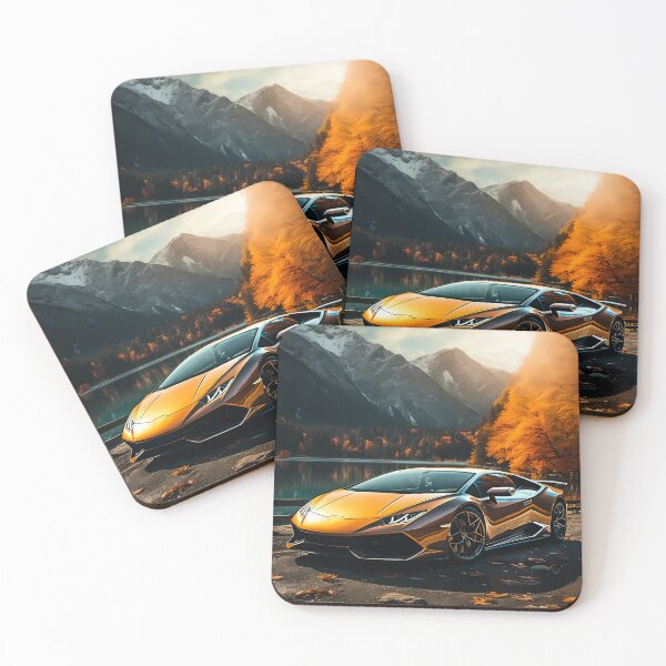 Item preview, Golden Supercar Reflected By Autumn Lake designed and sold by RevUpDesign.