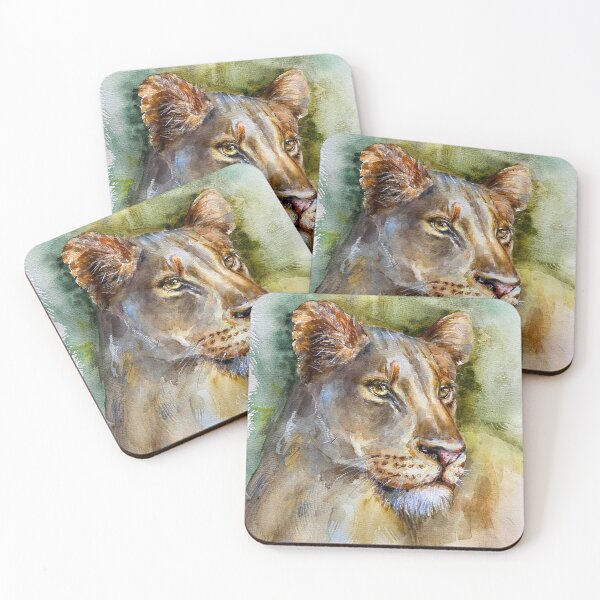Item preview, Portrait of a lioness in watercolor. designed and sold by Elena Reutova.