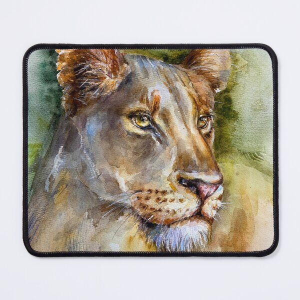 Item preview, Portrait of a lioness in watercolor. designed and sold by Elena Reutova.