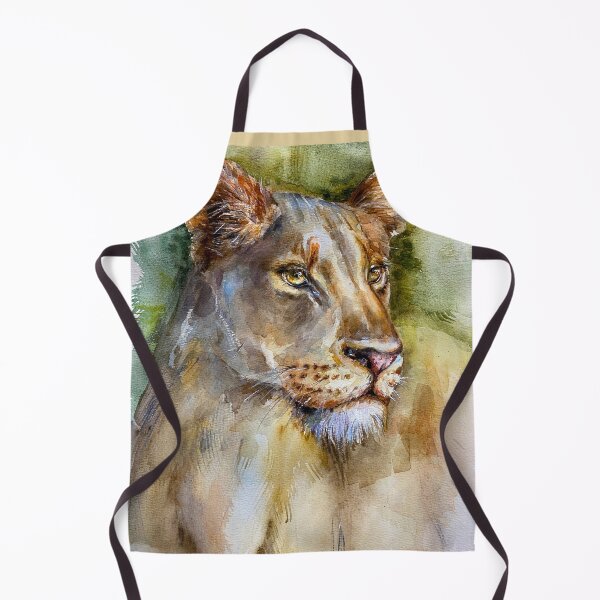 Item preview, Portrait of a lioness in watercolor. designed and sold by Elena Reutova.