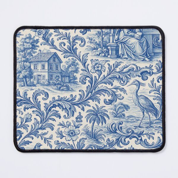 Item preview, Classic Blue Toile de Jouy Vintage Countryside Pattern designed and sold by weirdfishes123.
