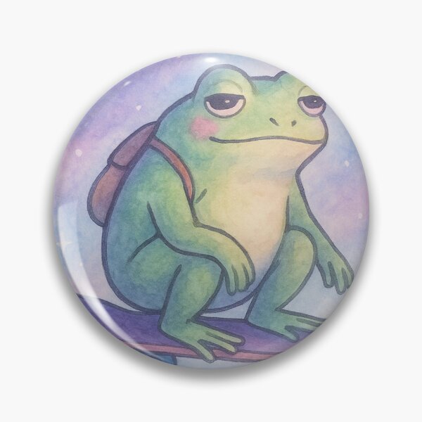 Item preview, Dreamy Frog on a Skateboard – Watercolour Vibes designed and sold by Mjonkey.