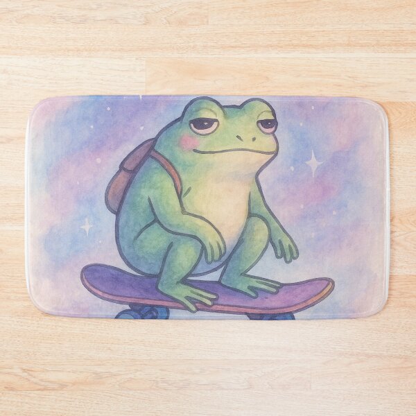 Item preview, Dreamy Frog on a Skateboard – Watercolour Vibes designed and sold by Mjonkey.