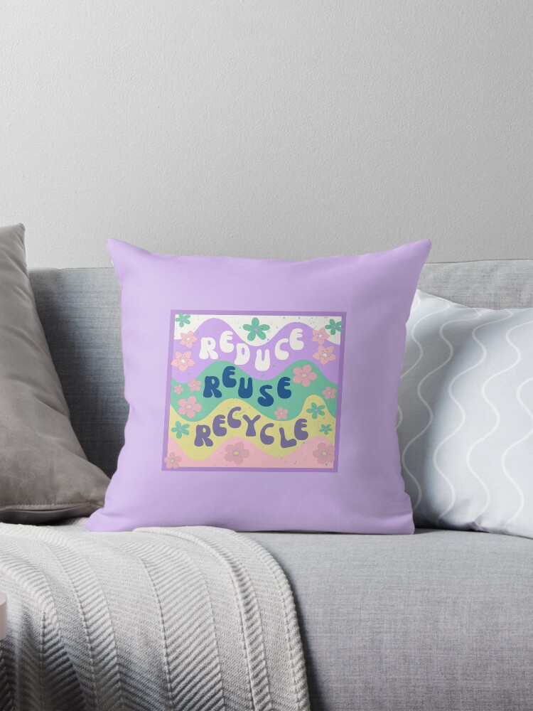 Thumbnail 1 of 4, Pillow, Reduce, Reuse, Recycle designed and sold by Luca-Art-Shop.