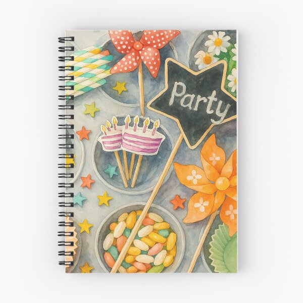 Item preview, Watercolor Party Supplies Flatlay Illustration designed and sold by Pacika.
