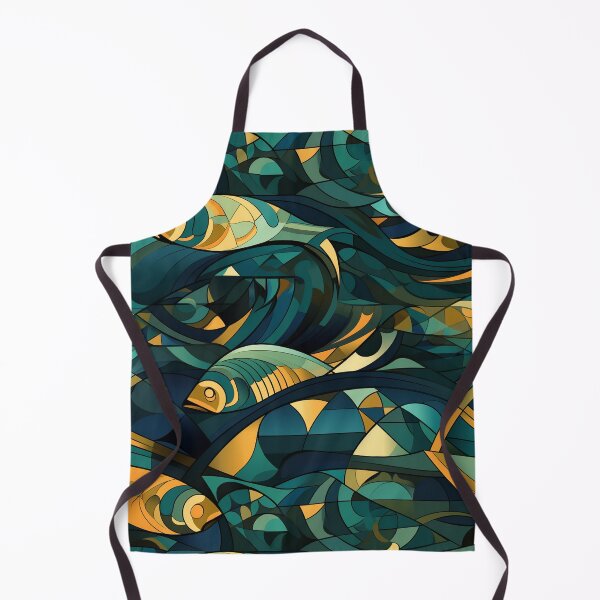 Item preview, Geometric Fish with Vintage Elegance designed and sold by mittie101.