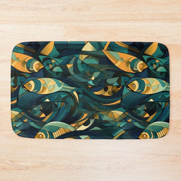 Item preview, Geometric Fish with Vintage Elegance designed and sold by mittie101.
