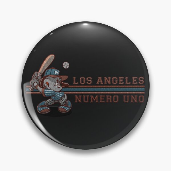 Item preview, cool cartoon baseball player puppy - los angeles numero uno embroidery patch designed and sold by hayrpictures.
