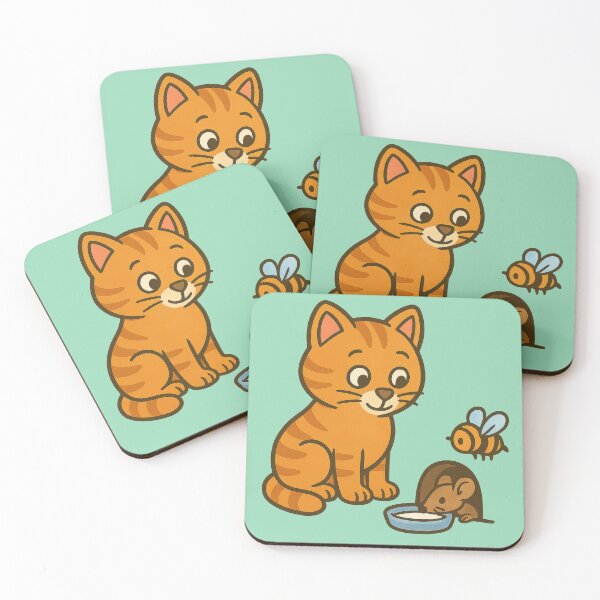 Item preview, Kind Ginger Cat Shares Milk with Mouse and Bee designed and sold by IraBum.