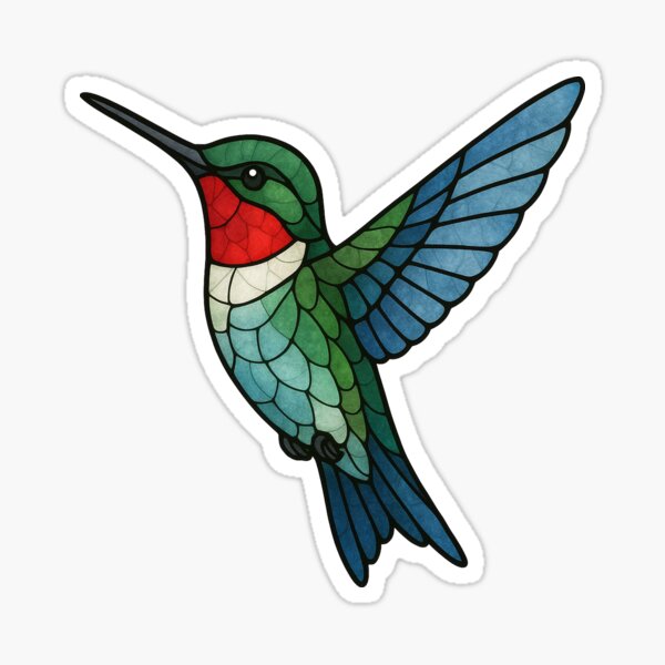 Item preview, Stained Glass Hummingbird  designed and sold by ToobyDesigns.