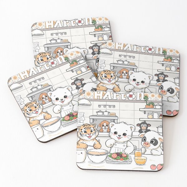 Item preview, Cute, Smiling Animals Taking Cooking Lesson designed and sold by Pim-Crystal.