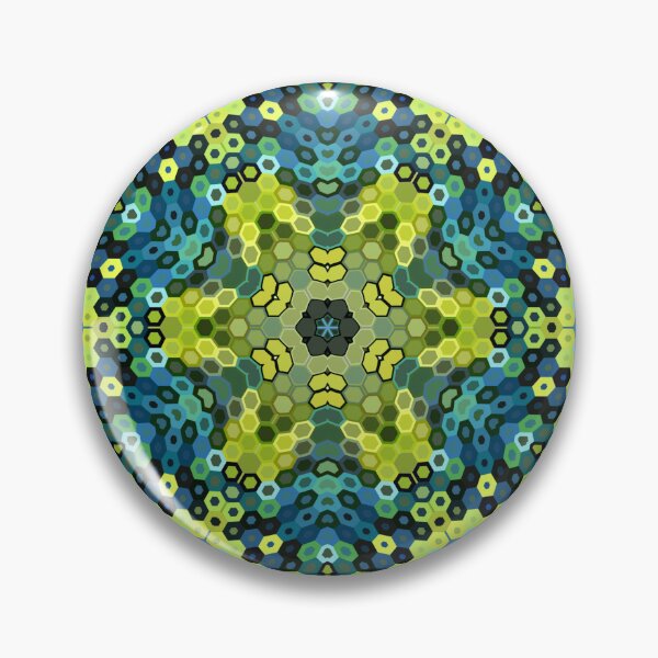 Item preview, Hex Mandala Green and Blue designed and sold by WormholeOrbital.