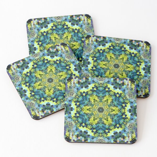 Item preview, Hex Mandala Green and Blue designed and sold by WormholeOrbital.