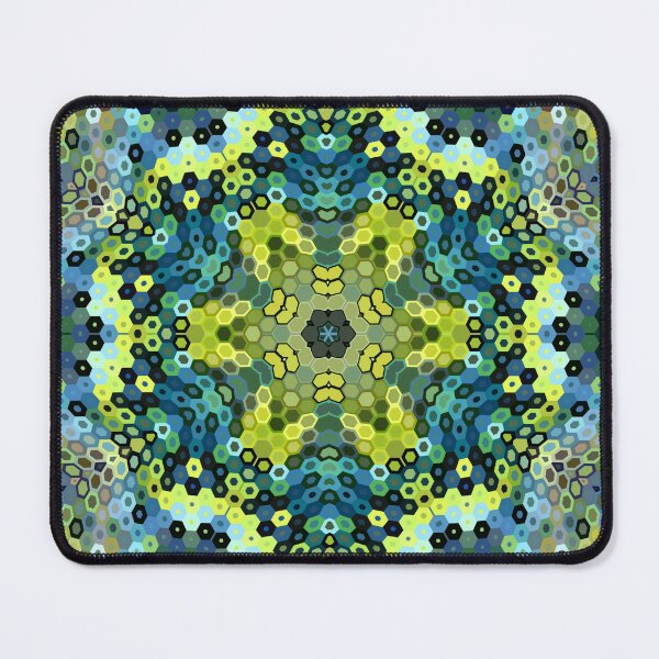 Item preview, Hex Mandala Green and Blue designed and sold by WormholeOrbital.