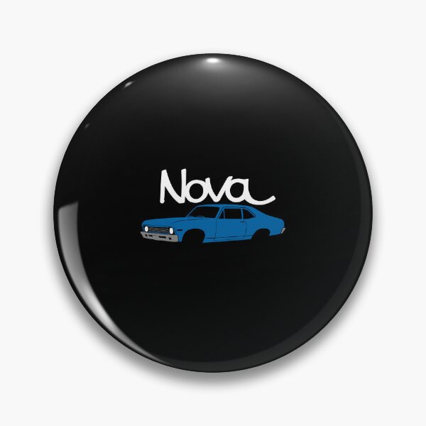 Item preview, Classic 1969 Chevy Nova Side View in Blue with Retro Script Style designed and sold by TheArtOfCar.
