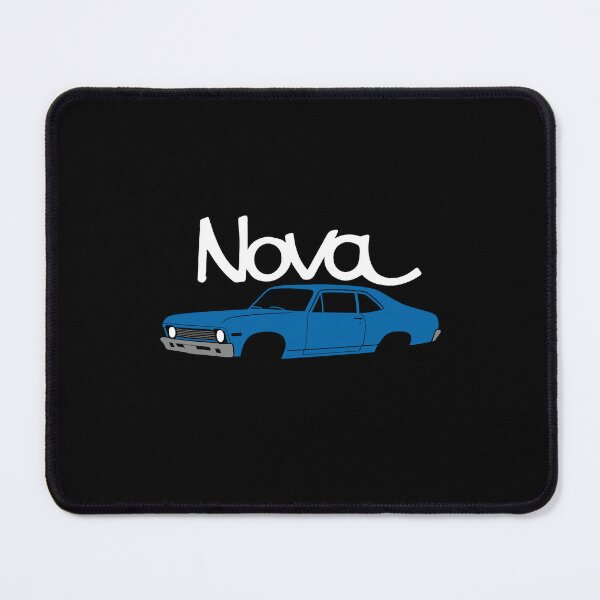 Item preview, Classic 1969 Chevy Nova Side View in Blue with Retro Script Style designed and sold by TheArtOfCar.