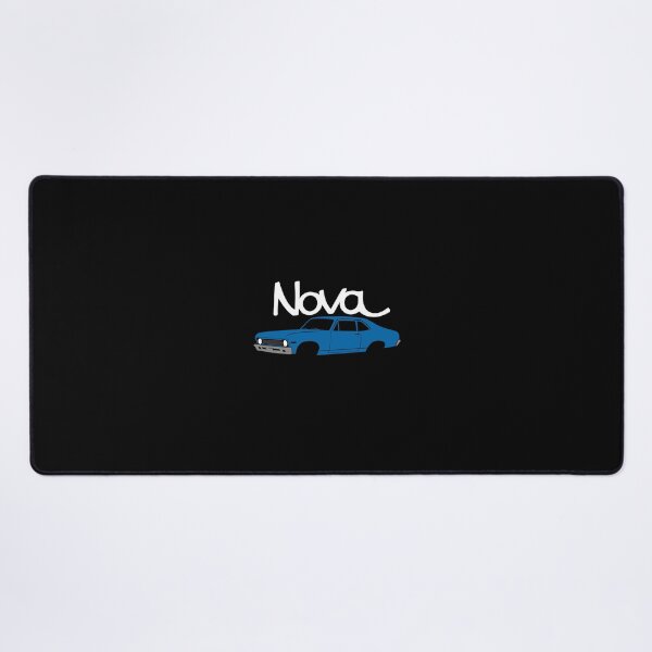 Item preview, Classic 1969 Chevy Nova Side View in Blue with Retro Script Style designed and sold by TheArtOfCar.