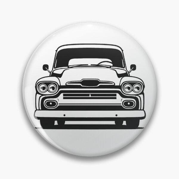 Item preview, 1958 Chevy Apache Front View Vintage Line Art for Classic Truck Fans designed and sold by TheArtOfCar.