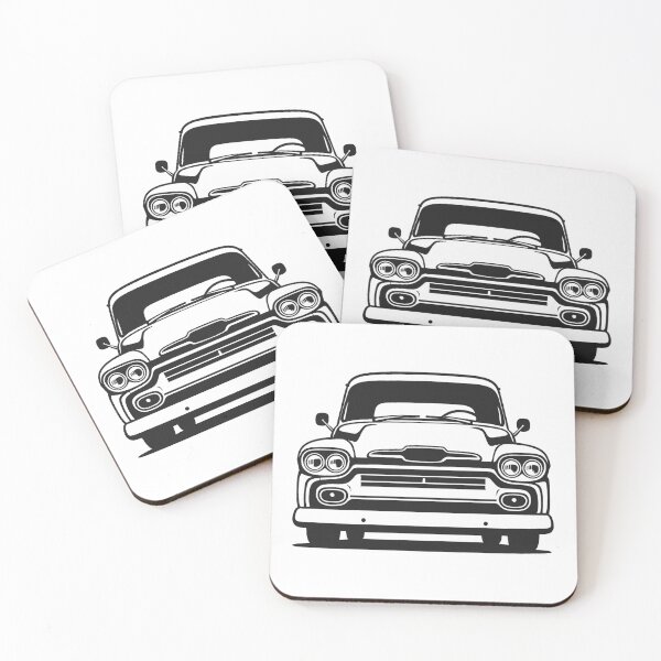 Item preview, 1958 Chevy Apache Front View Vintage Line Art for Classic Truck Fans designed and sold by TheArtOfCar.