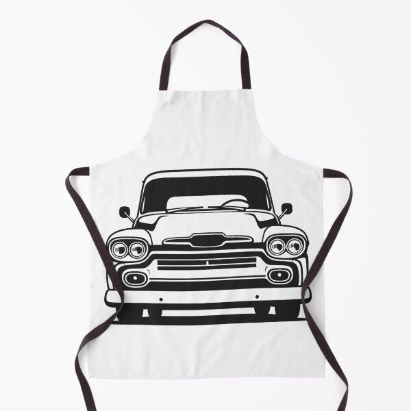 Item preview, 1958 Chevy Apache Front View Vintage Line Art for Classic Truck Fans designed and sold by TheArtOfCar.