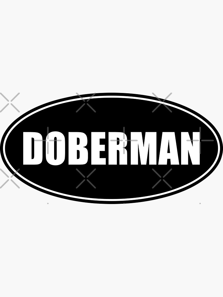 Thumbnail 3 of 3, Sticker, DOBERMAN Black And White Oval designed and sold by K9ish.