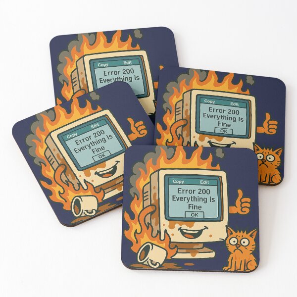 Item preview, Funny Error 200 Burning Computer Cartoon designed and sold by MirthSmiths.